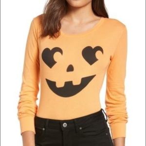 Wildfox Jack-O-Heart Pumpkin Bodysuit Size Large